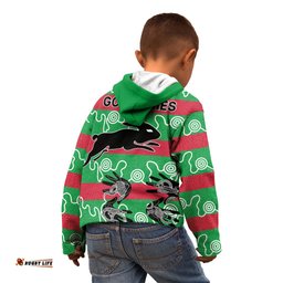 Rabbitohs Rugby Premiers Kid Hoodie Go The Bunnies Aboriginal Dots