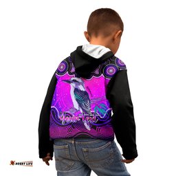 Personalised Australia Sagittarius Kookaburra Zodiac Kid Hoodie Auz Astrology Aboriginal Magenta
