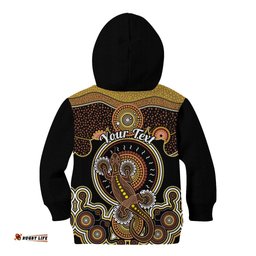 Personalised Australian Astrology Kid Hoodie Aboriginal Goanna Zodiac Sign