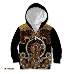 Personalised Australian Astrology Kid Hoodie Aboriginal Goanna Zodiac Sign