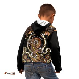 Personalised Australian Astrology Kid Hoodie Aboriginal Goanna Zodiac Sign