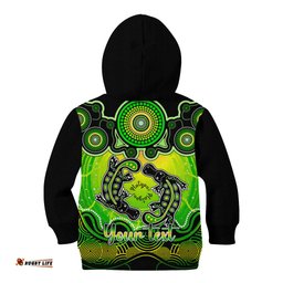 Personalised Australia Pisces Platypus Zodiac Kid Hoodie Auz Astrology Aboriginal Green