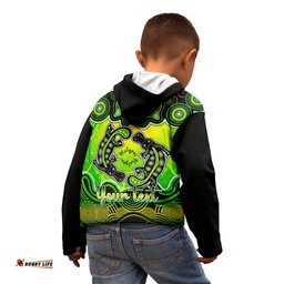 Personalised Australia Pisces Platypus Zodiac Kid Hoodie Auz Astrology Aboriginal Green