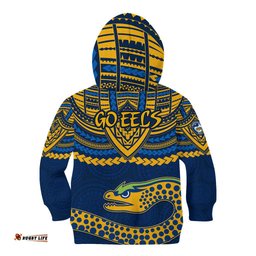 Eels Rugby Kid Hoodie Polynesian and Aboriginal Vibe