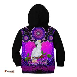 Personalised Australia Libra Cockatoo Zodiac Kid Hoodie Auz Astrology Aboriginal Magenta