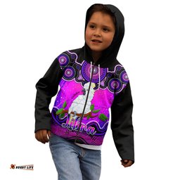 Personalised Australia Libra Cockatoo Zodiac Kid Hoodie Auz Astrology Aboriginal Magenta