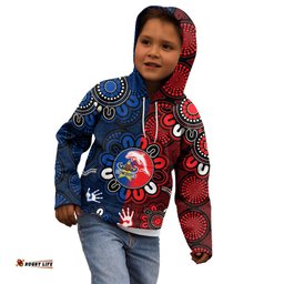 Custom Text And Number NRL Dolphins Combine Cowboys Rugby Kid Hoodie Indigenous Aboriginal Style