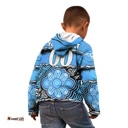 Custom Text And Number Blues Rugby Aboriginal Kid Hoodie New South Wales State of Origin