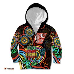 Custom Giants Football Aboriginal Art Kid Hoodie NAIDOC Indigenous Tribal