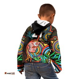 Custom Giants Football Aboriginal Art Kid Hoodie NAIDOC Indigenous Tribal