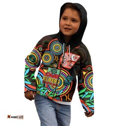 Custom Giants Football Aboriginal Art Kid Hoodie NAIDOC Indigenous Tribal