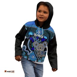 Personalised Australian Astrology Kid Hoodie Aboriginal Koala Zodiac Sign