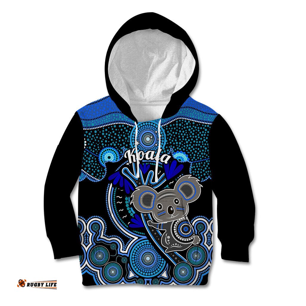 Personalised Australian Astrology Kid Hoodie Aboriginal Koala Zodiac Sign