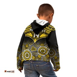 Personalised Richmond Football Kid Hoodie Tigers Aboriginal Mix Polynesian Pattern