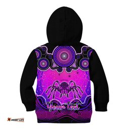 Personalised Australia Scorpio Tarantulas Spider Zodiac Kid Hoodie Auz Astrology Aboriginal Magenta
