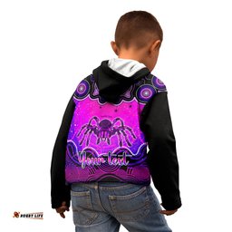 Personalised Australia Scorpio Tarantulas Spider Zodiac Kid Hoodie Auz Astrology Aboriginal Magenta