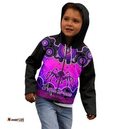 Personalised Australia Scorpio Tarantulas Spider Zodiac Kid Hoodie Auz Astrology Aboriginal Magenta