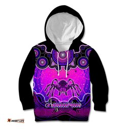 Personalised Australia Scorpio Tarantulas Spider Zodiac Kid Hoodie Auz Astrology Aboriginal Magenta