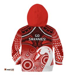 Sydney Swans Football Kid Hoodie Go Swannies Aboriginal Mix Polynesian Pattern