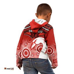 Sydney Swans Football Kid Hoodie Go Swannies Aboriginal Mix Polynesian Pattern