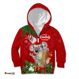 Koala Lover Kid Hoodie Australia Merry Christmas Aboriginal