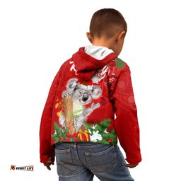Koala Lover Kid Hoodie Australia Merry Christmas Aboriginal