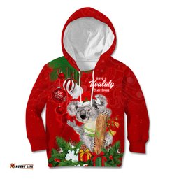 Koala Lover Kid Hoodie Australia Merry Christmas Aboriginal