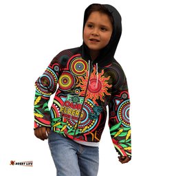Suns Football Aboriginal Art Kid Hoodie NAIDOC Indigenous Tribal