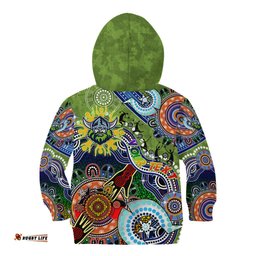Personalised Raiders NAIDOC Week 2024 Kid Hoodie Australia Aboriginal Dot Painting