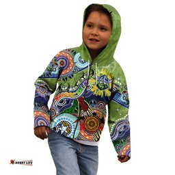 Personalised Raiders NAIDOC Week 2024 Kid Hoodie Australia Aboriginal Dot Painting