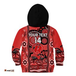 Custom Melbourne Renegades Cricket Kid Hoodie Happy Australia Day Aboriginal Art