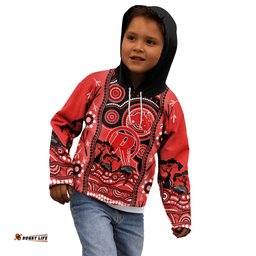Custom Melbourne Renegades Cricket Kid Hoodie Happy Australia Day Aboriginal Art