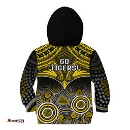 Richmond Football Kid Hoodie Tigers Aboriginal Mix Polynesian Pattern