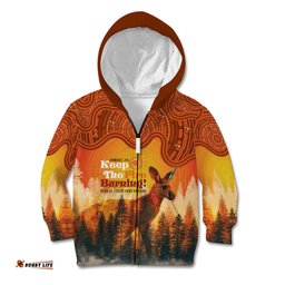 Australian Kangaroo Forests NAIDOC 2024 Kid Hoodie Aboriginal Art Style