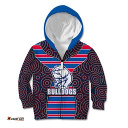 AFL Bulldogs Kid Hoodie Mix Dot Aboriginal