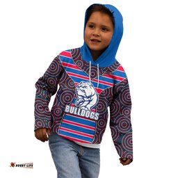 AFL Bulldogs Kid Hoodie Mix Dot Aboriginal