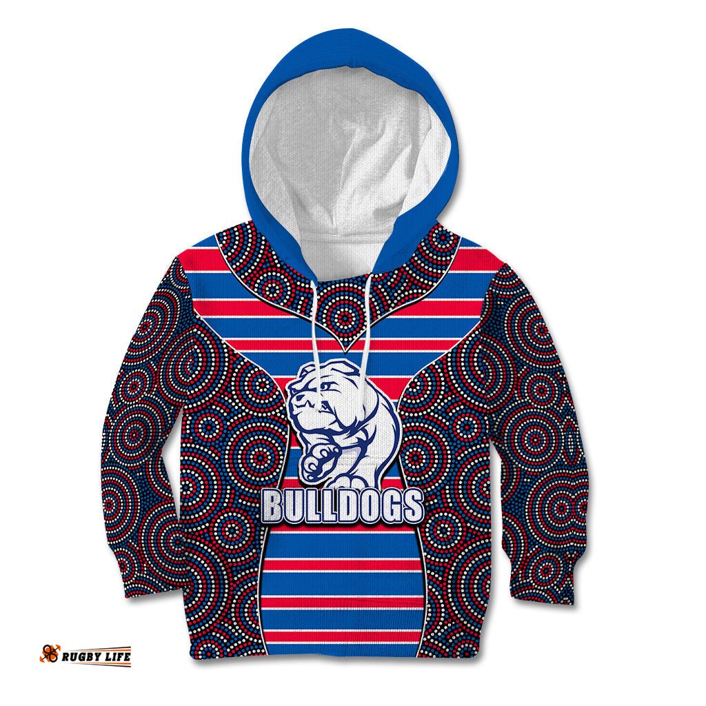 AFL Bulldogs Kid Hoodie Mix Dot Aboriginal