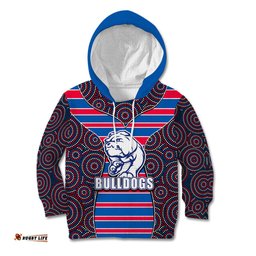 AFL Bulldogs Kid Hoodie Mix Dot Aboriginal