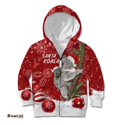 Australia Christmas Aboriginal Kid Hoodie Santa Koala Ver01
