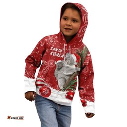 Australia Christmas Aboriginal Kid Hoodie Santa Koala Ver01