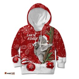 Australia Christmas Aboriginal Kid Hoodie Santa Koala Ver01