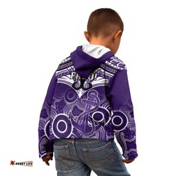 Dockers Football Kid Hoodie Fremantle Aboriginal Mix Polynesian Pattern