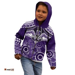 Dockers Football Kid Hoodie Fremantle Aboriginal Mix Polynesian Pattern