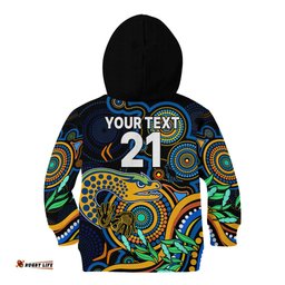 Custom Eels Rugby Aboriginal Art Kid Hoodie NAIDOC Indigenous Tribal