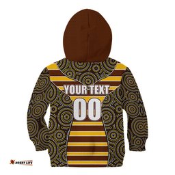 AFL Hawks Kid Hoodie Mix Dot Aboriginal