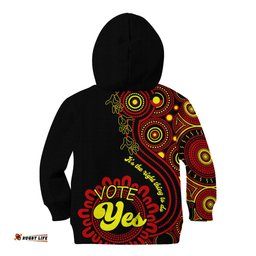 Australia Walk For Yes Kid Hoodie Indigenous Voice 2023 Aboriginal Red Vibe