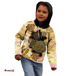Australia Opal Wombat Kid Hoodie Aussie Aboriginal Art