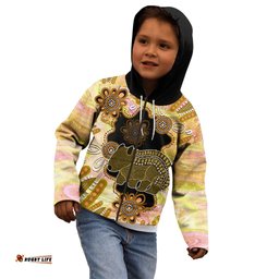 Australia Opal Wombat Kid Hoodie Aussie Aboriginal Art