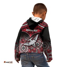 Essendon Football Kid Hoodie Bombers Aboriginal Mix Polynesian Pattern