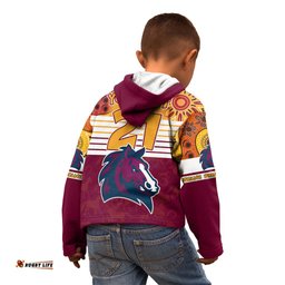 Custom NRL Broncos Champions 2023 Kid Hoodie Proud Newcastle Aboriginal Vibe